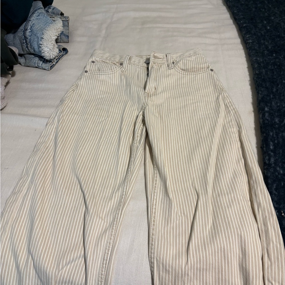 Gap high rise striped jeans